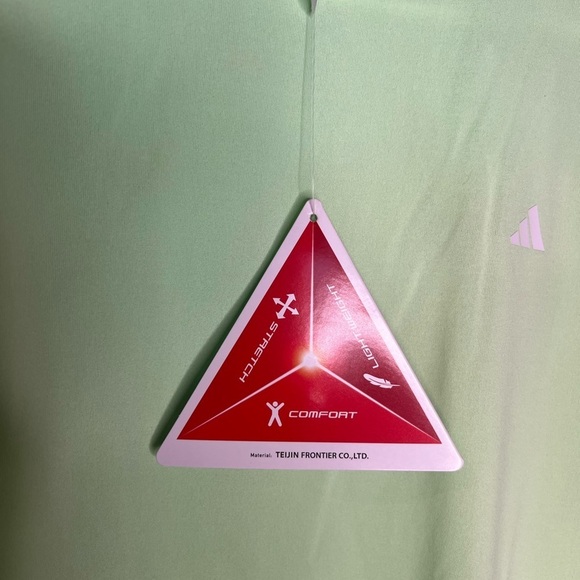 D23.06 NWT Adidas Green Polo Shirt with Triangle Logo - Picture 3 of 6